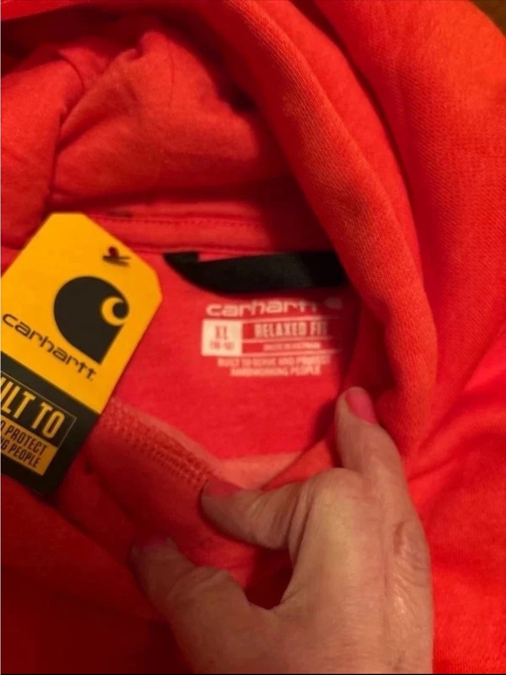 Carhartt Red Hooded Pullover Sweatshirt - Picture 2 of 2